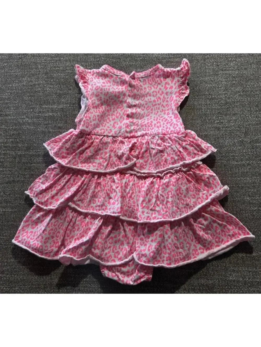 Carter's Toddler Girls Pink Leopard Tiered Ruffle Dress 18M #1090